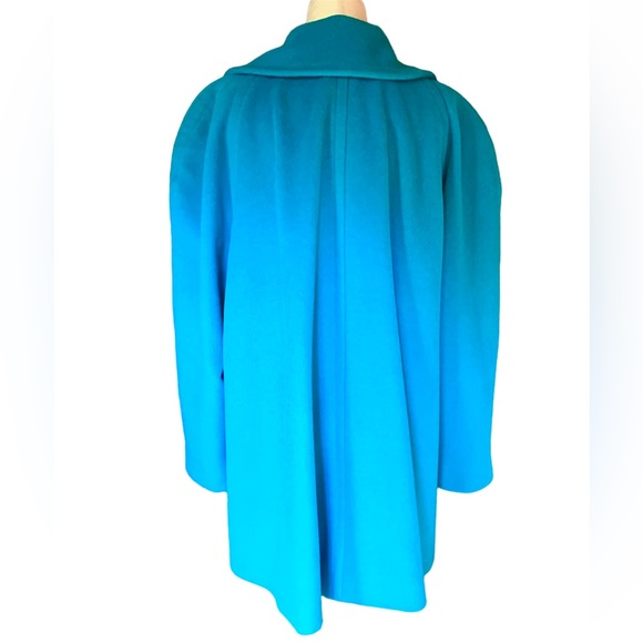 ESCADA by MARGARETHA LEY TURQUOISE 1980s VINTAGE COAT JACKET STUNNING - Picture 6 of 9